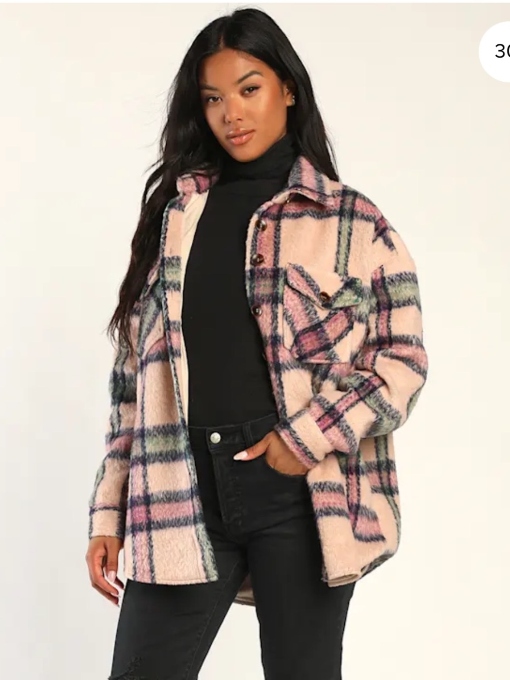 Lulus multi plaid shacket size small